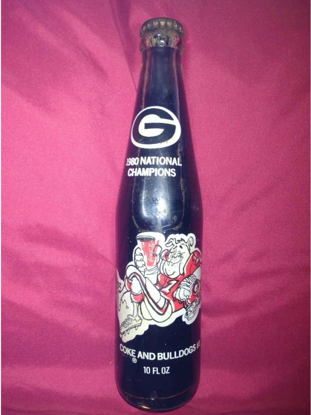 Coca Cola Black & Red 1980 Champions Decorative Bottle